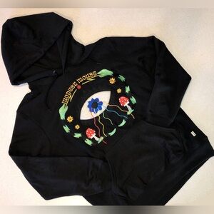 New Modest Mouse Snake Eye Embroidered Black Hoodie w/ Fleece Eye - M